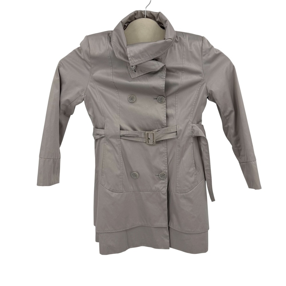 Charles Klein Trench Coat Women S Khaki Cotton Belted Double Breasted Jacket